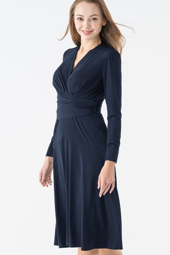 Brushed Back: Fleece-Lined Cache-Coeur Dress (With Anti-Static Petticoat)