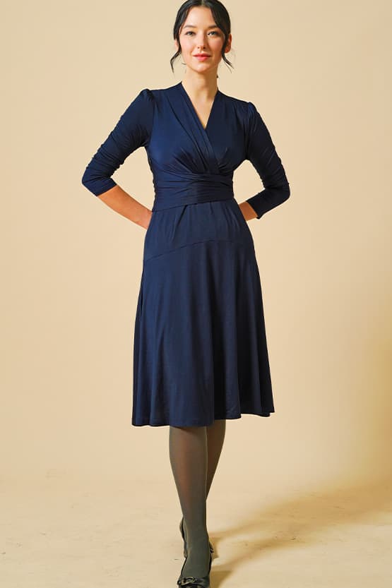 Brushed Back: Fleece-Lined Cache-Coeur Dress (With Anti-Static Petticoat)