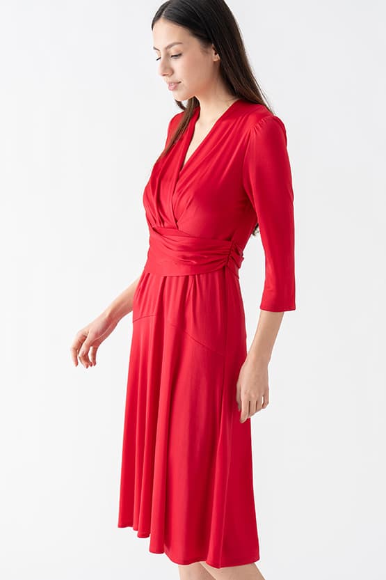 Silk-Like Wrap Dress