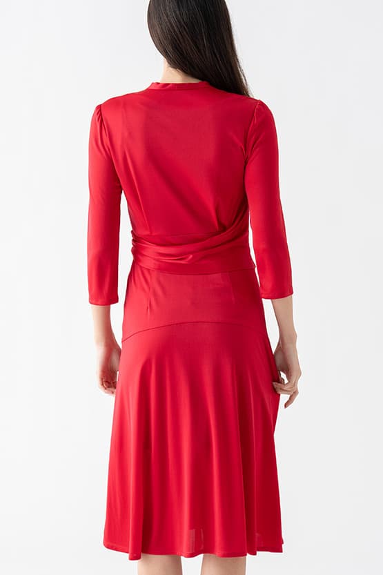 Silk-Like Wrap Dress