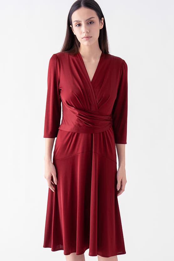 Silk-Like Wrap Dress
