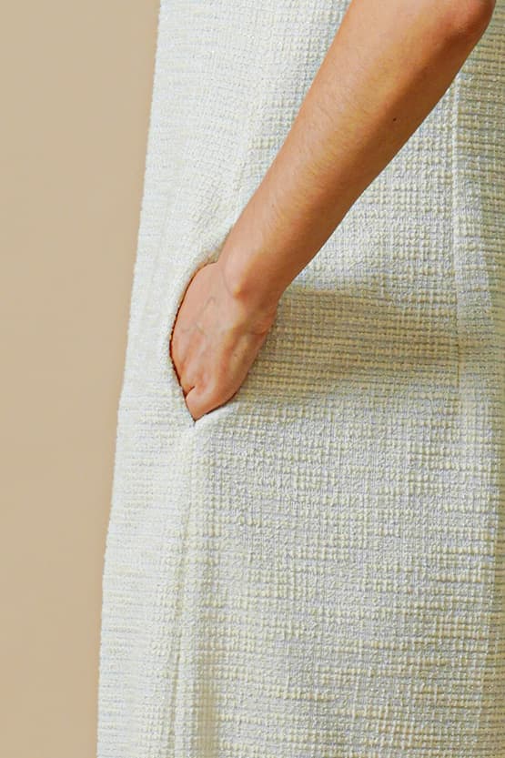Cotton Blend Tweed: A-Line Sack Dress