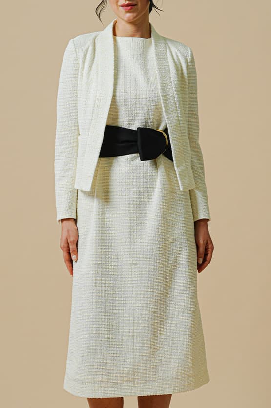 Cotton Blend Tweed: A-Line Sack Dress