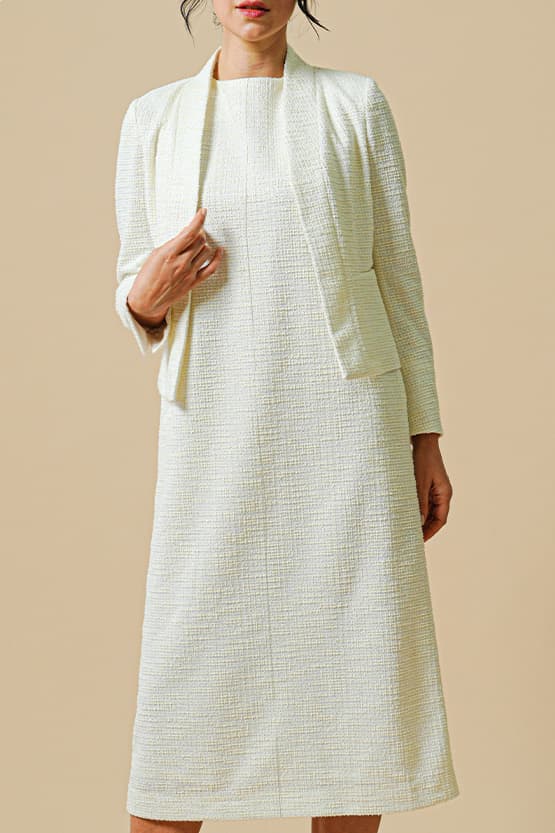 Cotton Blend Tweed: A-Line Sack Dress