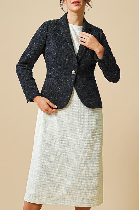 Cotton Blend Tweed: A-Line Sack Dress