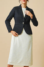 Cotton Blend Tweed: A-Line Sack Dress