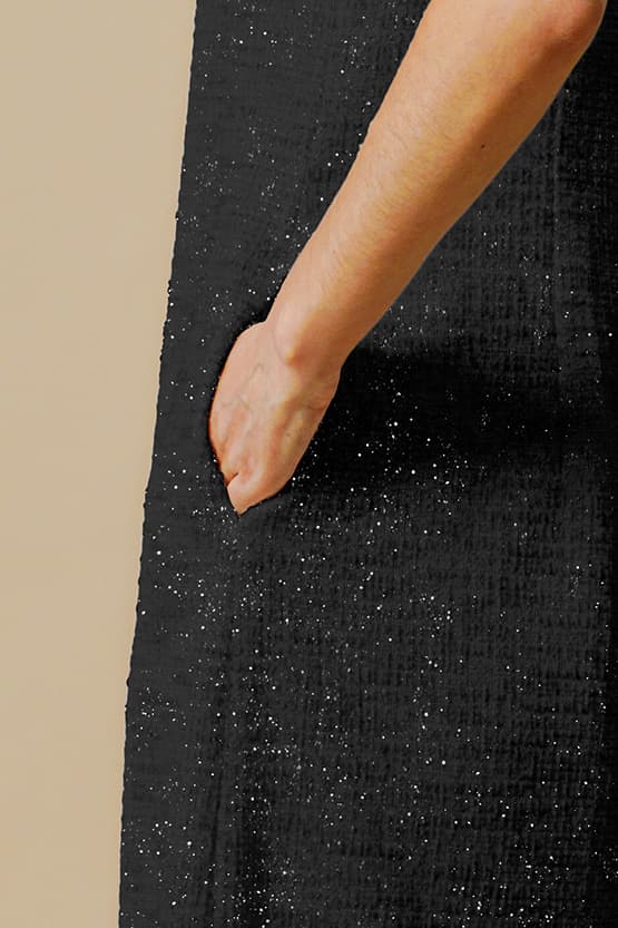 Cotton Blend Tweed: A-Line Sack Dress