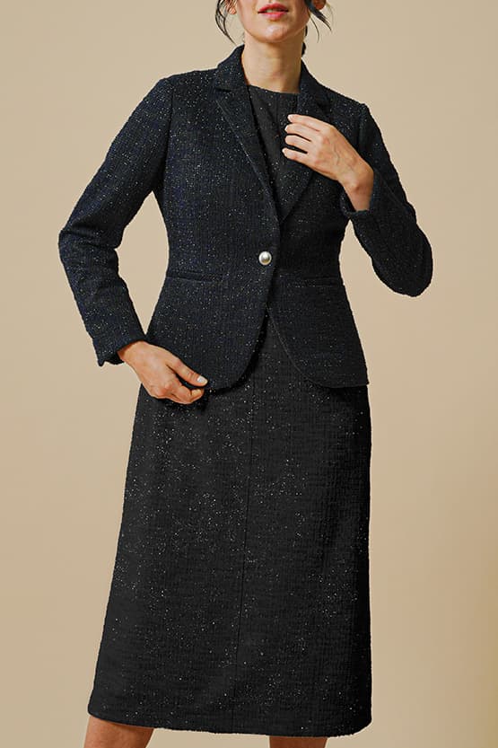 Cotton Blend Tweed: A-Line Sack Dress