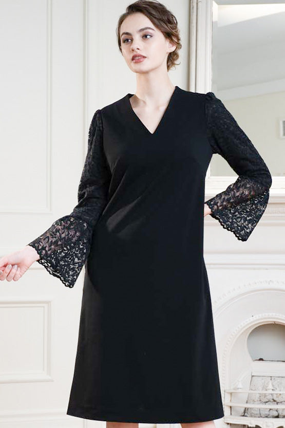 Space Material x Lace Sack Dress