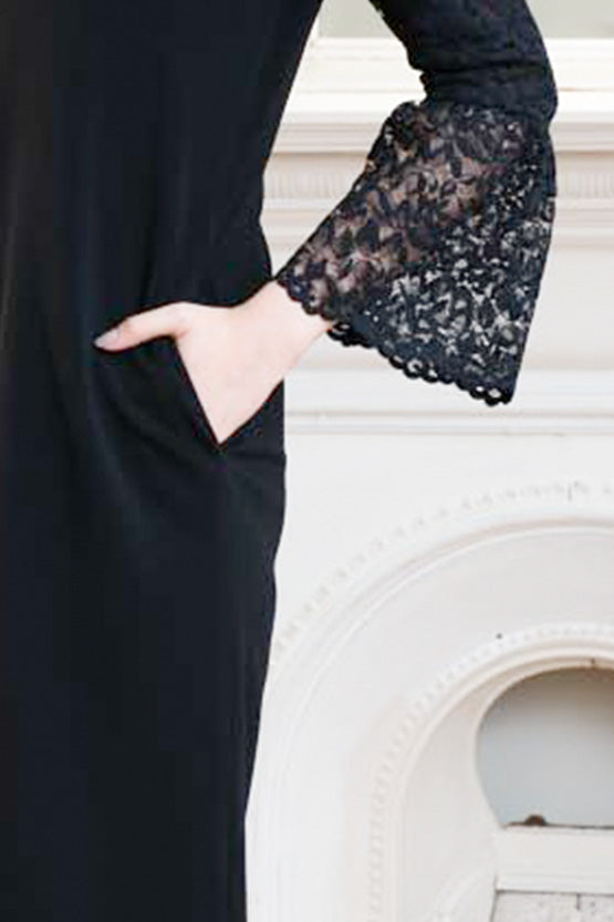 Space Material x Lace Sack Dress