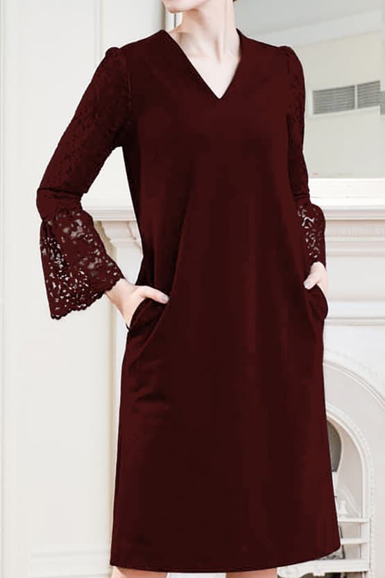 Space Material x Lace Sack Dress