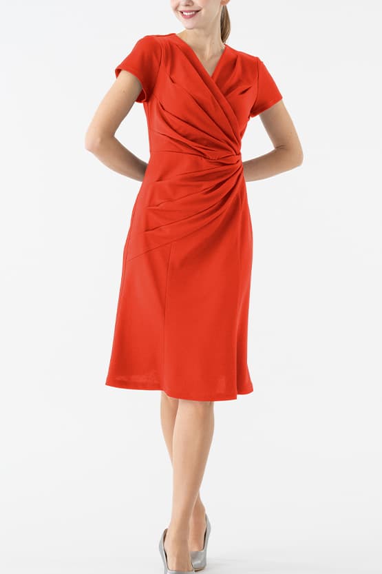 Stretch Jersey Gathered Dress