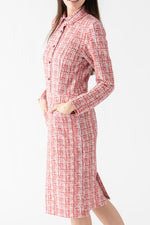 Tweed Print Ponte Shirt Dress