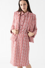 Tweed Print Ponte Shirt Dress