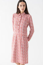 Tweed Print Ponte Shirt Dress