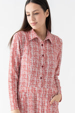 Tweed Print Ponte Shirt Dress