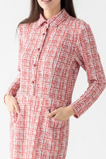 Tweed Print Ponte Shirt Dress