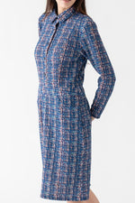 Tweed Print Ponte Shirt Dress