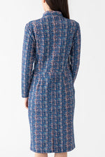 Tweed Print Ponte Shirt Dress