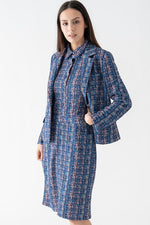Tweed Print Ponte Shirt Dress