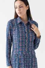 Tweed Print Ponte Shirt Dress
