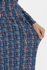 Tweed Print Ponte Shirt Dress