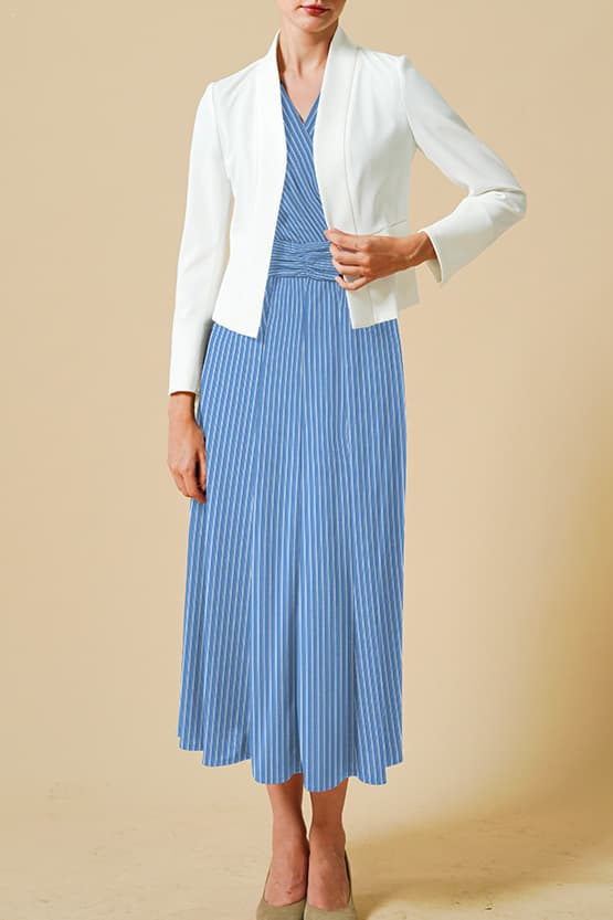 Stretch Jersey: Stretch Jersey Stripe Long Marilyn Dress