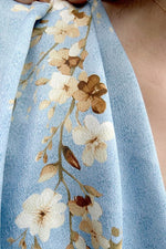 Stretch Georgette SAKURA Flare Dress with Bell Sleeves