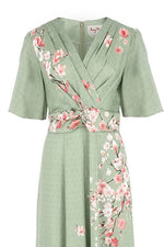 Stretch Georgette SAKURA Flare Dress with Bell Sleeves