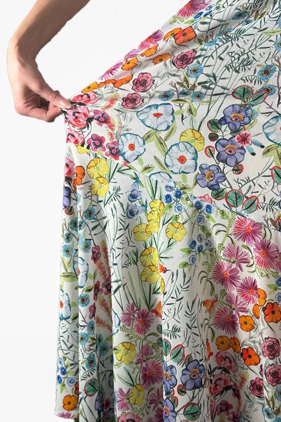 Stretch Chiffon: Stretch Chiffon - Kew Garden Long Mermaid Dress