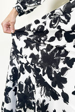 Stretch Chiffon: Stretch Chiffon - Shadow Flower Long Mermaid Dress