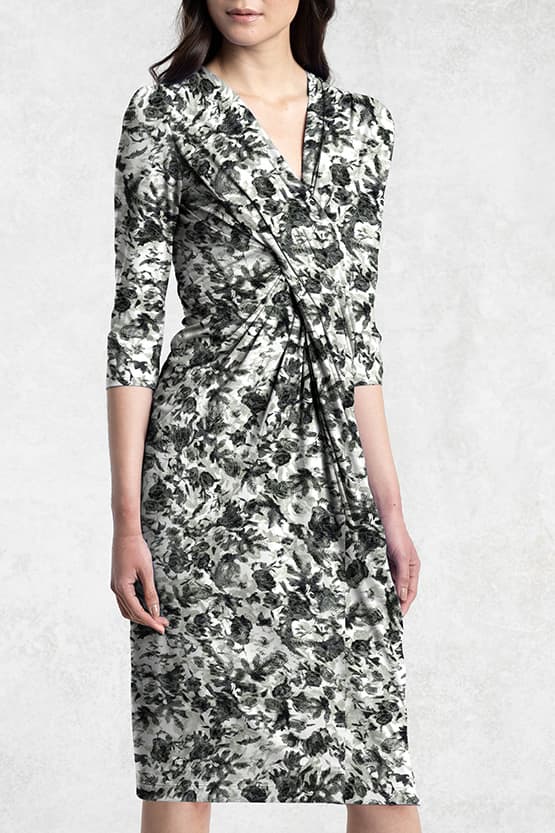 Grey Nuance Flower Venus Dress - Size 13