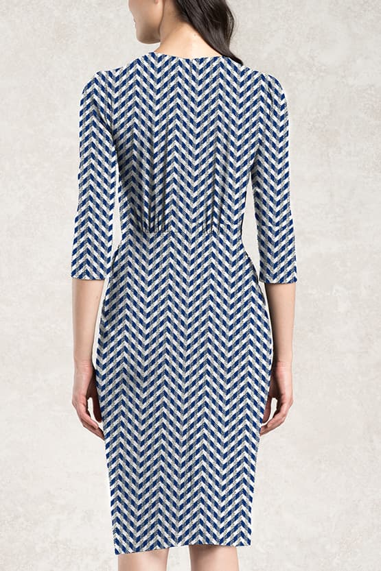 Blue Herringbone Venus Dress - Size 13