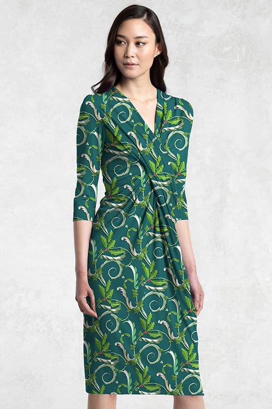 Green Wreath Venus One-Piece Dress - Size 13