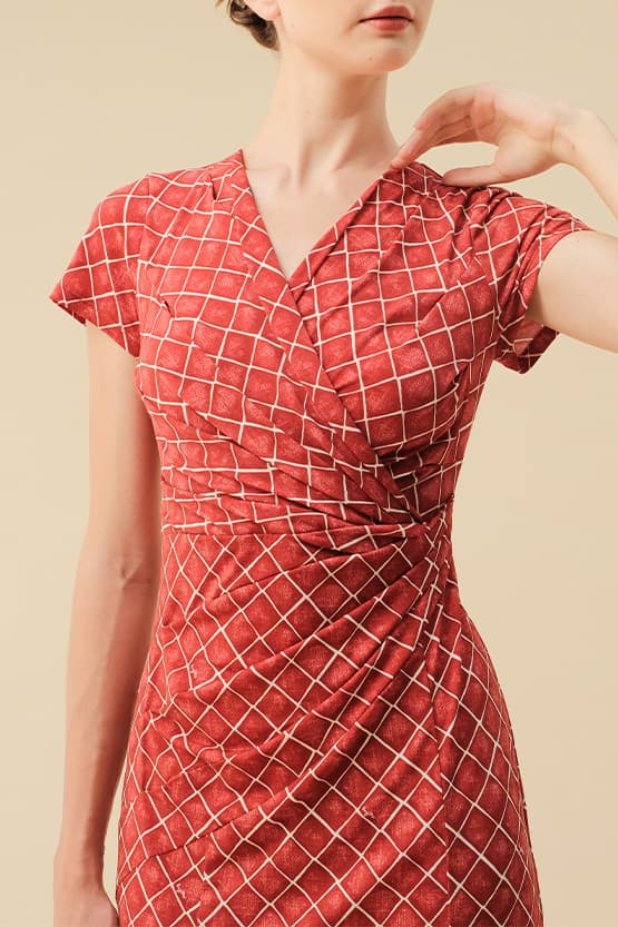 Stretch Jersey Gathered Dress