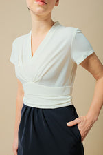 Smart Stretch: Smart Stretch Cool White × Dark Navy Shell Dress