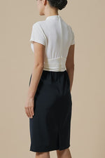 Smart Stretch: Smart Stretch Cool White × Dark Navy Shell Dress