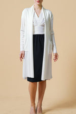 Smart Stretch: Smart Stretch Cool White × Dark Navy Shell Dress