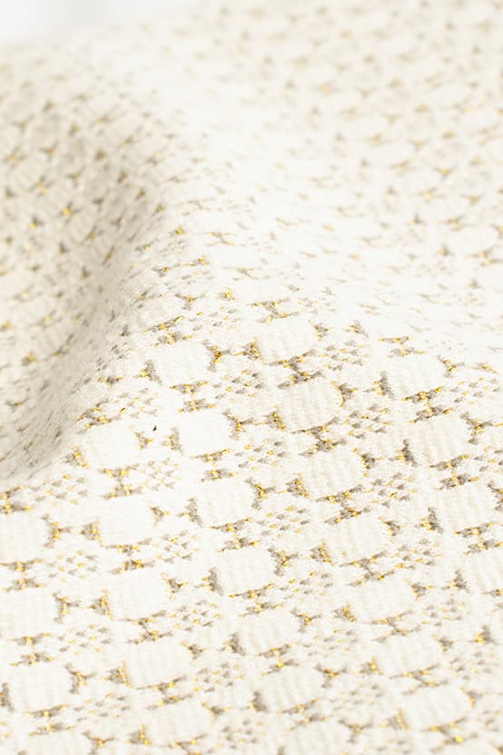 Chiffon x Jacquard: Decollete Tuck Dress