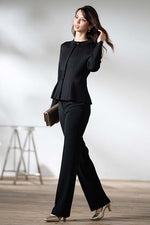 Reproduction / All-Season Material: Smart Stretch Black Straight Pants