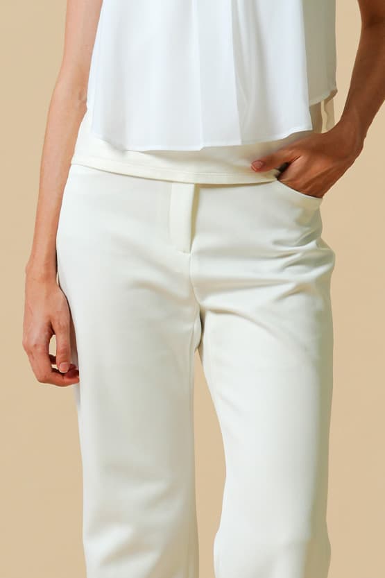 Space Material: Straight Wide Pants