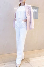 Space Material: Straight Wide Pants