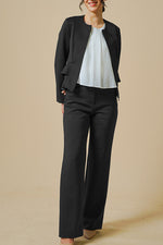 Space Material: Straight Wide Pants