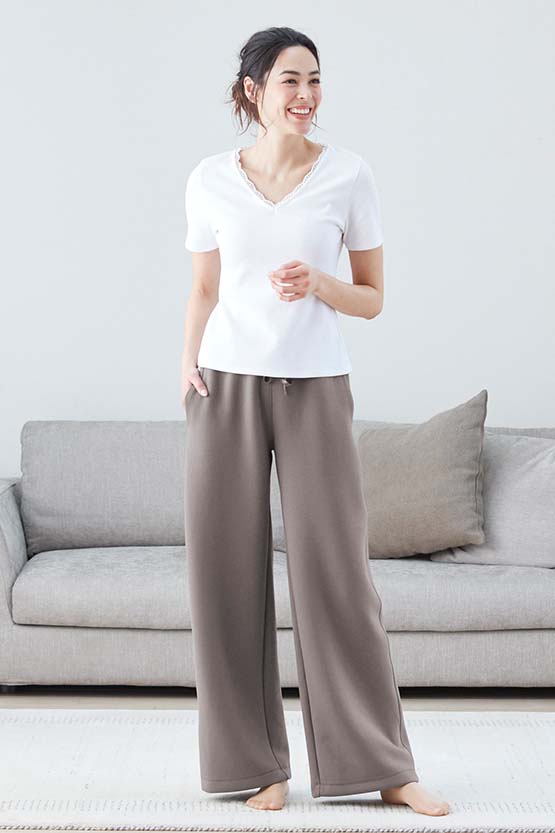 Taupe Relaxed Wide Pants