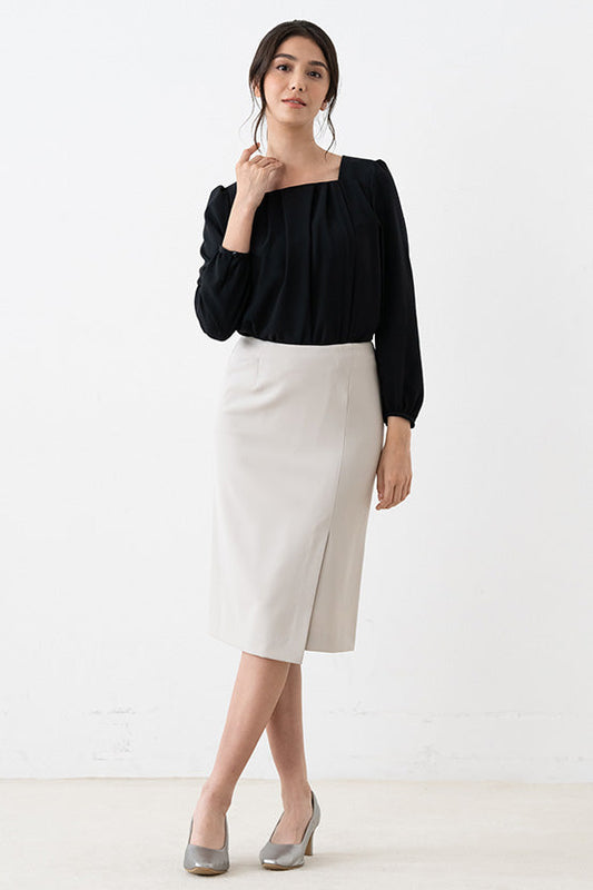 All-Season Material: Smart Stretch Wrap Skirt