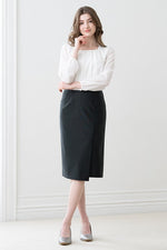Stretch Jacquard: Geo Jacquard Wrap Skirt