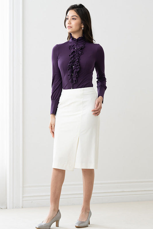 Stretch Jacquard: Geo Jacquard Wrap Skirt