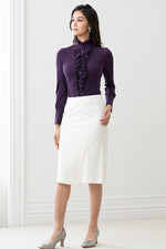 Stretch Jacquard: Geo Jacquard Wrap Skirt