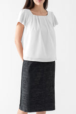 Stretch Jacquard: Jacquard Front Vent Skirt
