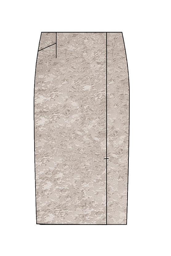 Stretch Jacquard: Jacquard Front Vent Skirt